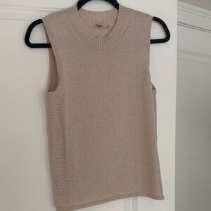 Faherty Sleeveless Knit Shell Top - Beige